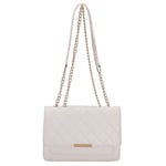 Liten Quiltad Crossbody-väska för kvinnor Quiltad axelväska Handväska med kedjerem Vit