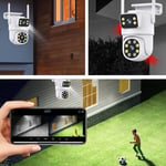 Dual Lens Camera Wireless WiFi Security Camera 3MP Motion Detection for Outdoor