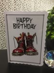 Doc Martin Boots Birthday Or Christmas Card. Goth/punk/mods
