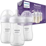Avent Natural Response Baby Bottle - 3 x 260ml Baby Milk Bottle for