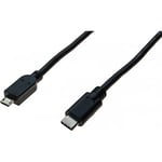 - Cordon USB 2.0 Type-C / micro B noir 1,0 m