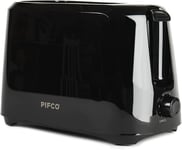 PIFCO® Black Toaster 2 Slice - 6 Browning Controls & Anti-Jam Function - Compact