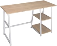 Rootz skrivbord i industriell stil - Kontorsskrivbord - Arbetsstation - Robust stålram - Rymliga dubbla hyllor - Vattentät topp - 50 cm x 73 cm x 120