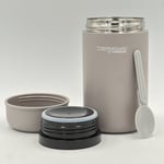 Thermos Thermocafe Insulated Food Flask & Spoon 400ml Grey Picnic Fishing Camp