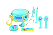 Lexibook K360PP K3660PP Peppa Pig Georges Toy, Set of 7 Music Instruments (Drum, Maracas, Castanet, Harmonica, Recorder, Trumpet, Tambourine), Convenient Game to Carry, Blue/Yellow