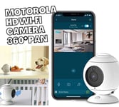 Smart Indoor Wi-Fi Camera HD 1080p Pet Dog Baby Monitor 360° Infrared - Motorola