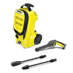 Kärcher K 3 Compact Electric Pressure Washer, 130 Bar Pressure, Powerful Pressure Washer with Double Lance, Integrated Detergent Dispensing, Yellow/Black