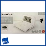 Silvercrest Digital Alarm Clock With QI Charging Station White NEW & SEALED UK
