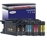 T3AZUR- Lot de 8 Cartouches compatibles avec Brother LC1240 / LC1280 XL pour Brother MFC-J6910CDW, MFC-J6910DW, MFC-J825DW