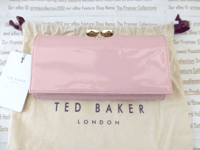 TED BAKER Teardrop Bobble Purse Women Large Leather Dusky Pink Wallet BNWT R£90