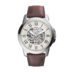 Fossil Men Grant Automatic Dark Brown Leather Watch