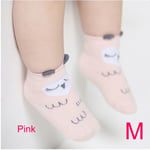 Baby Ankle Socks Cotton Animal Shape Pink M 2-4 Years