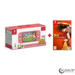PACK Nintendo Switch Lite Corail Animal Crossing + Dragon Ball Z Kakarot