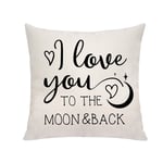 VAVSU I Love You To The Moon And Back Pillow Covers Pillow Cases Linens Cushion Covers for Mothers Day Valentines Day Gifts Sofa Bed Decorations 18x18 inch Pillowcases
