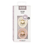 BIBS Pacifier Colour 2 PACK Latex Size 3 Ivory/Blush Nappar 2 st