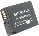 Kompatibelt med Panasonic Lumix DMC-GF2CW, 7.2V (7.4V), 1010 mAh