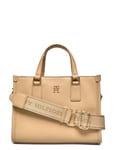 Th Monotype Mini Tote Bags Small Shoulder Bags-crossbody Bags Beige Tommy Hilfiger