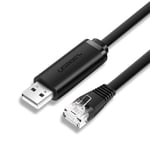 Ugreen konsolkabel USB-A - Ethernet RJ45, 1,5m - Svart
