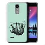 Phone Case for LG K4 2017/M160/X230 Wild Animal Sloth Sketch Drawing Transparent Clear Ultra Soft Flexi Silicone Gel/TPU Bumper Cover