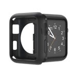 Cases Compatible with Apple Watch Series 3/2/1 42mm iWatch Case Soft Flexible TPU Silicone Rubber Shockproof Scratch Resistant Protective Cover Shell (Black)