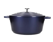 MasterClass Casserole Dish with Lid, Large 5L/28 cm, Lightweight Cast Aluminium, Induction Hob and Oven Safe, Blue