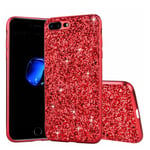 Glitter iPhone SE 2020 skal - Röd