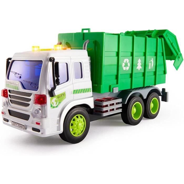 LILLIPUTIENS - Camion Benne à Tirer - Jouet d’éveil avec Sons et Actions - Décroche Les Blocs, Fais Rouler Le Camion et Amuse-toi avec Stella et Lapin