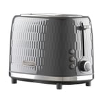 Honeycomb 2 Slice Toaster 3D Texture High Lift Handle Defrost Reheat Grey