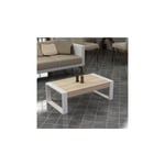 Azura Home Design - Table basse retro 90 cm blanc-pin