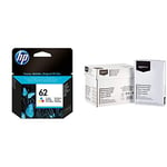 HP 62 Tri-Color Original Ink Cartridge (C2P06AE) & AmazonBasics Multipurpose Copy Paper A4 80gsm, 5x500 Sheets, White