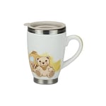THUN ® - Mug de Voyage Ligne Teddy on The Road pour thé, café, Tisane - Stoneware - 350 ML - Ø 9 cm