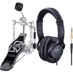 TAMA HP30 Stagemaster Drum Pedal & Roland RH-5 Monitor Headphones for Everyday Music Making And Audio Playback,Black