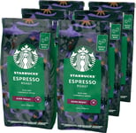 STARBUCKS Espresso Roast, Dark Roast, Whole Bean Coffee 200G (Pack of 6)