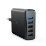 Anker 63W 5-Port USB Wall Charger with Dual Quick Charge 3.0 Ports, PowerPort Speed 5 for Samsung Galaxy S8 / S7, Note 4/5, LG G4 / G5, HTC One M8 / M9 / A9, Nexus 6, iPhone, iPad and More