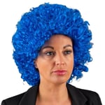 SHATCHI Perruques afro bouclées et rebondissantes pour déguisement, fête, déguisement, accessoire disco unisexe, thème années 60, 70, 80, bleu
