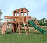 Kids Garden Playhouse Large Wendy Tree House Wooden Playcentre Slide Swing Set