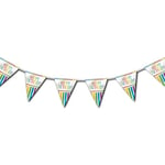 Unique Party - 47118 - Guirlande d'Anniversaire de Fanions - Happy Birthday - Fête Arc-en-Ciel - 3,6 m