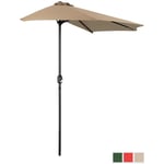 Uniprodo Aurinkovarjo puolikas - kermanvärinen viisikulmainen 270 x 135 cm