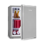 Klarstein Nagano S Mini Fridge - 38 Litre Capacity, Cooling from 0-8 ° C, 0dB, Silent, Noiseless, 54.5 cm Height, No Frost, Automatic Defrost System, 2 Shelves, 2 Door Compartments, Silver