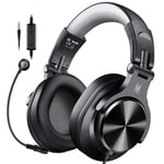 Casques de jeu Over-Ear 3D Stereo Wired Study Headphones avec microphone détachable pour PS4 PC, Noir