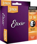 Elixir Nanoweb® Phosphor Bronze Medium 013-056 3-Pack 16546