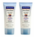 2 x Neutrogena Ultra Sheer Dry-Touch Sunblock Sunscreen Lotion SPF 50 - 3 Oz