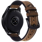 Fullife Compatible with Galaxy Watch 42mm Strap Suede Leather and Silicone Hybrid Sports Band Replacement for Galaxy Watch Active 2 Straps 40mm 44mm Galaxy Watch 3 41mm Smart Watch, Coffee