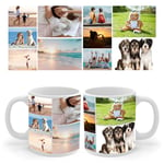 Personalised mug - Add your 10 Picture Collage on Ceramic 11 Oz Coffee cup. Customised photo gift Ideas for Him, Her, Boys, Girls, Husband, Wife, Men, Women, Mum, Dad, Friends, Birthday, valentine day