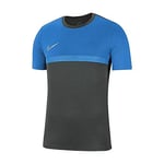 Nike Kids' Academy Pro Top SS, Anthracite/Photo Blue/Photo Blue/(White), M