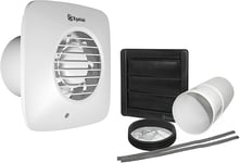 Xpelair Extractor Fan with Wall Kit 4" 100mm Square Fan - Simply Silent