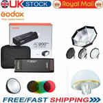 Godox AD200pro 2.4G TTL HSS Two Heads 200w Flash Softbox Diffuser Reflector Kit