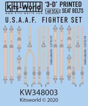 Kits-World 3D148003 1:48 Full Colour 3D Decals - U.S.A.A.F Fighter Seat Belts