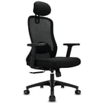 Milacyee Chaise Bureau Ergonomique, Fauteuil de Bureau à Réglables Appui-tête, Accoudoirs, Réglage en Hauteur, Siège Bureau Ergonomique avec Fonction Bascule 90°-130°(Verrouillable) Roulement 150KG