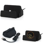 K-S-Trade Docking Station Compatible With Oppo A15 Micro USB Desktop Dock Charger Charging Stand Cradle Black 1x